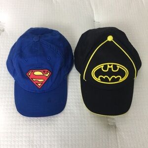 2pcs KIDS BATMAN SUPERMAN HATS M